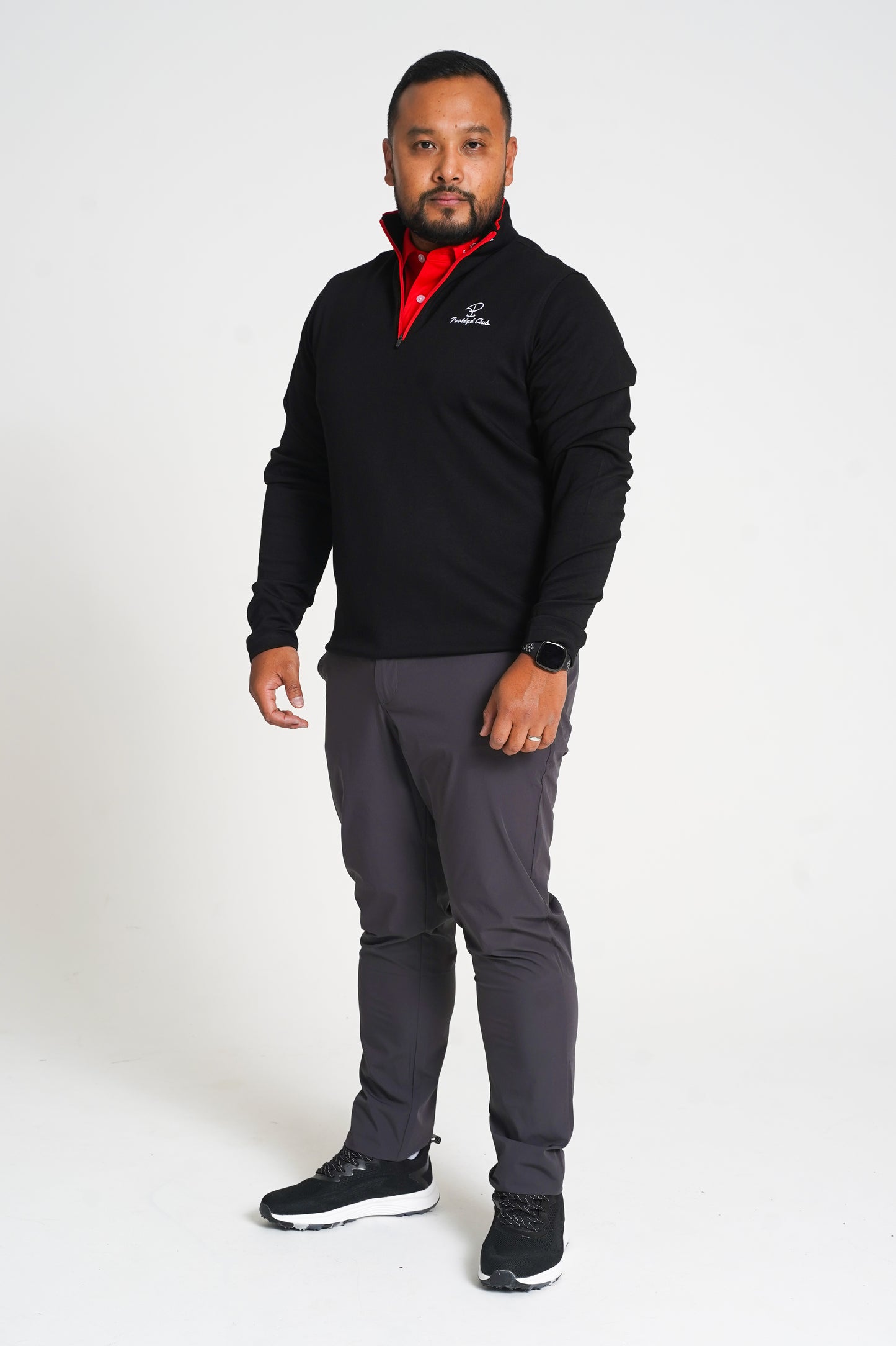 Merit Black Pullover Red Trim