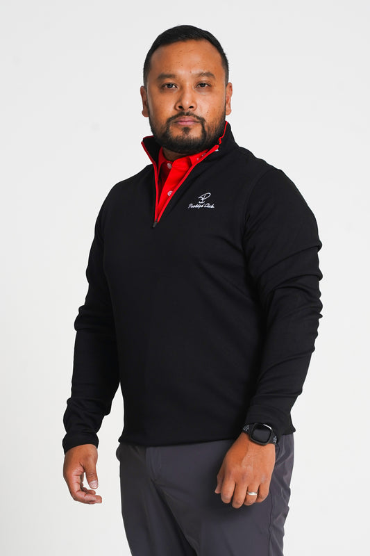 Merit Black Pullover Red Trim