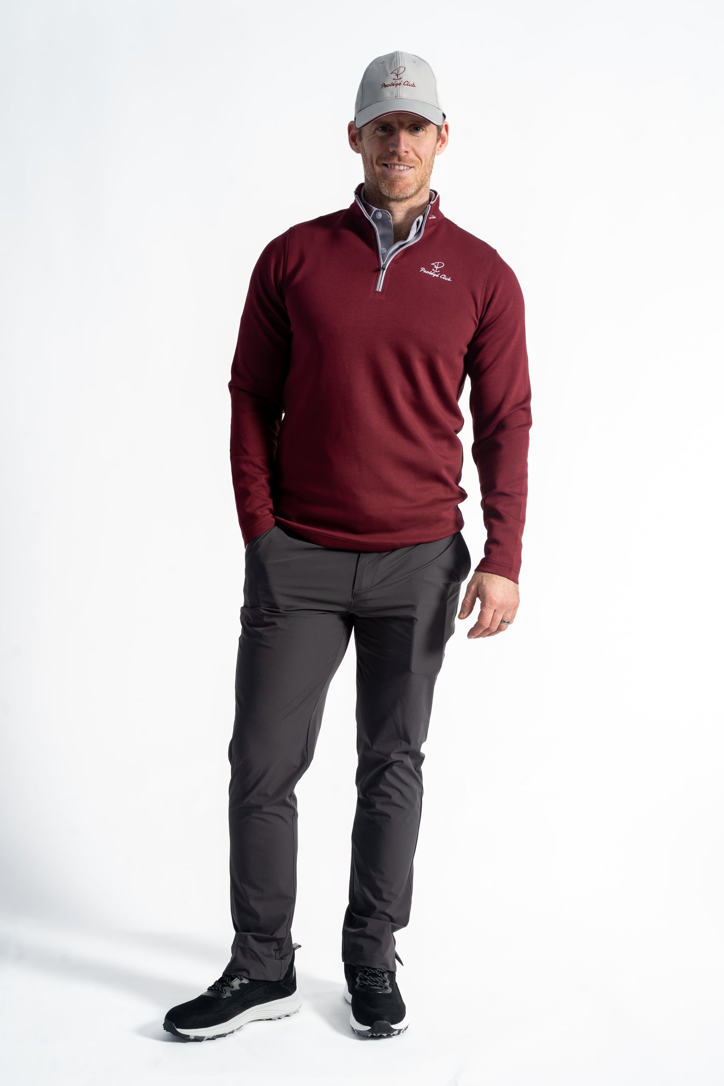 Merit Burgundy Pullover Grey Trim