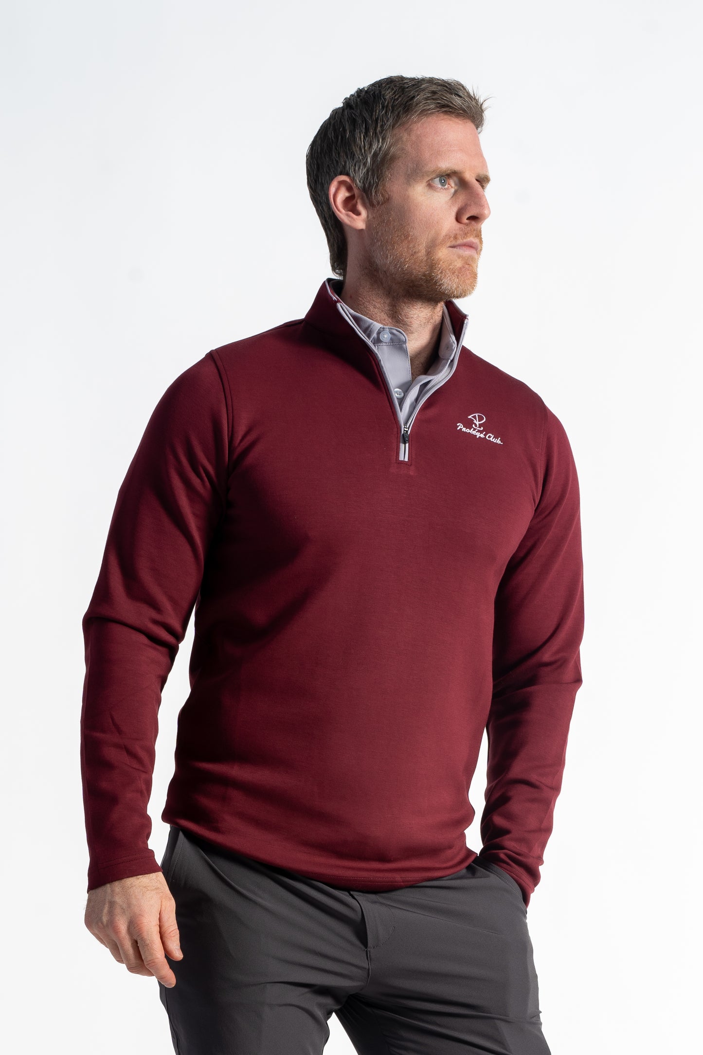 Merit Burgundy Pullover Grey Trim