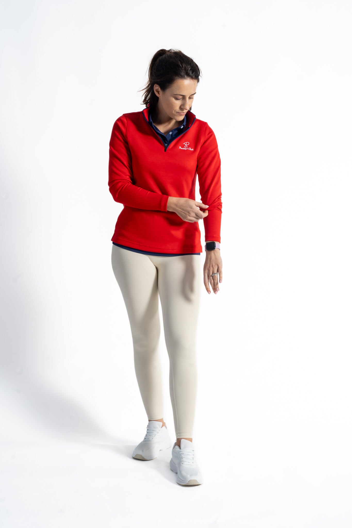 Merit Red Pullover Navy Trim