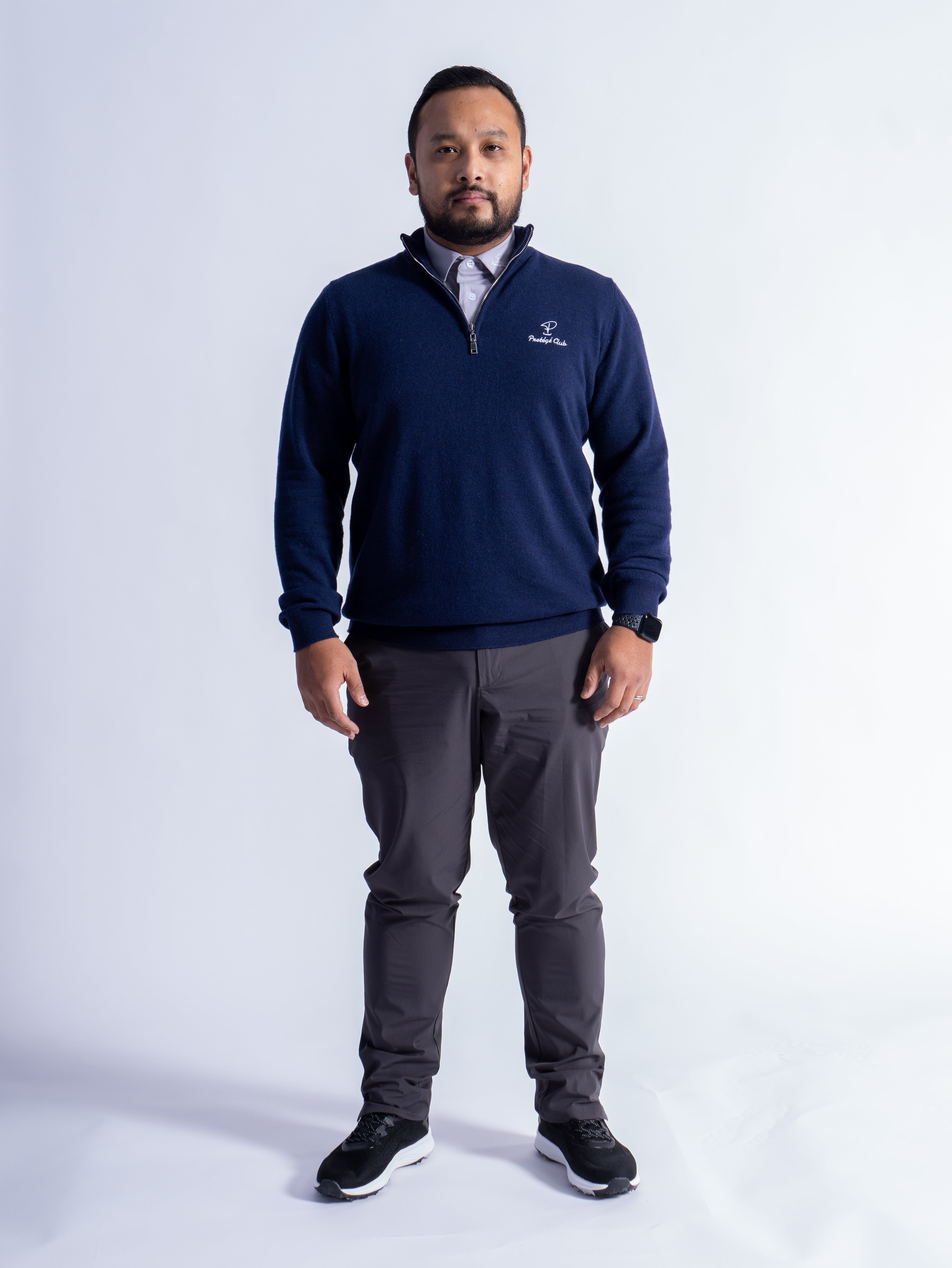 Merino wool navy clearance jumper